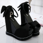 Sandale negre platforma dama Bella